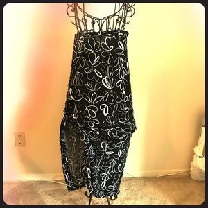 Black skirt with white flowers